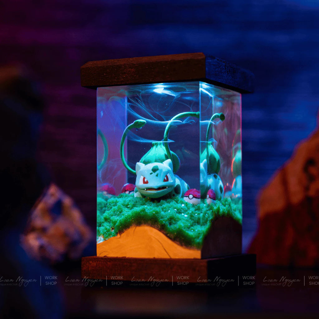 Bulbasaur Pokemon Night Light, Desk and Bedroom Decoration, Handcrafted, Ideal as a Gift - CDResin.com