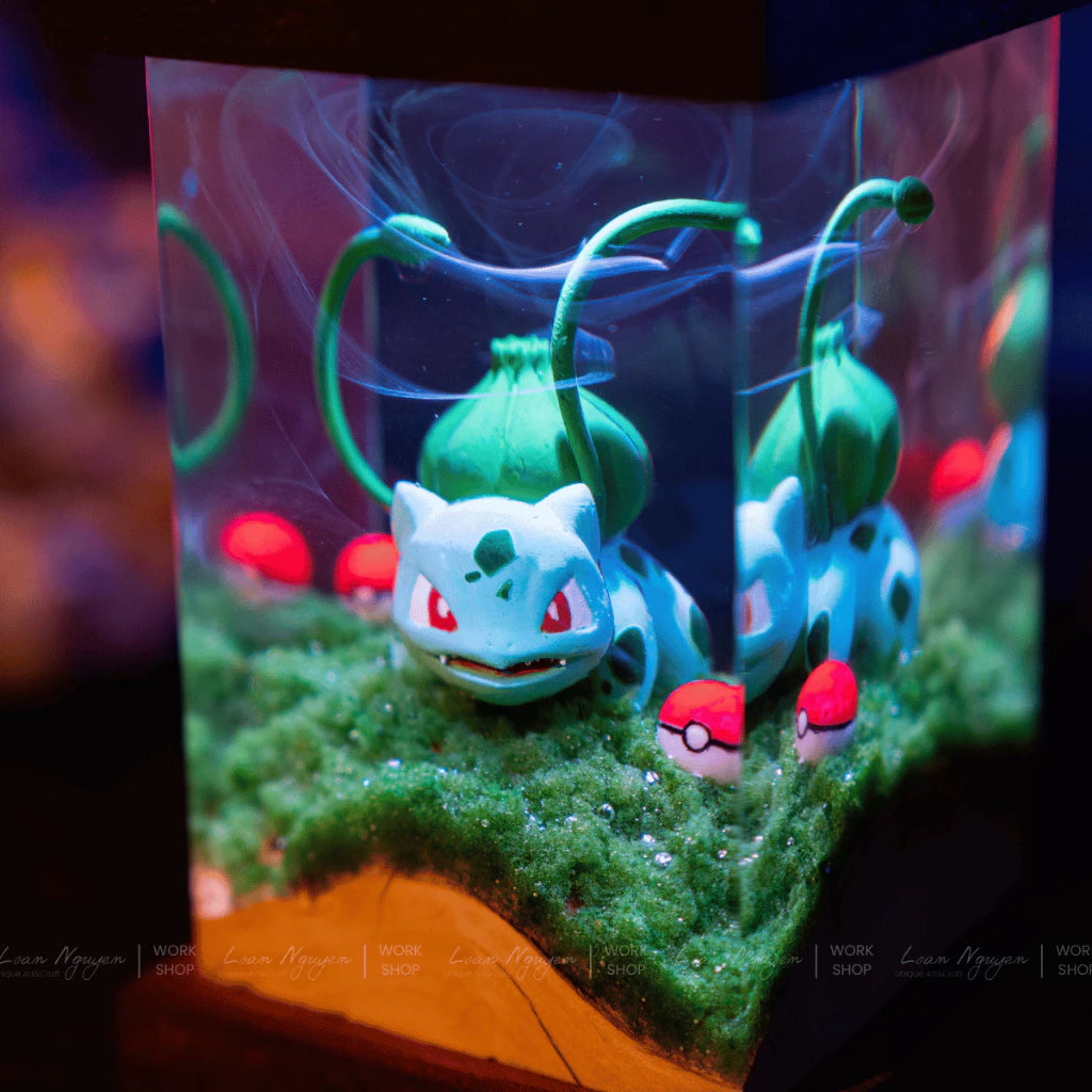 Bulbasaur Pokemon Night Light, Desk and Bedroom Decoration, Handcrafted, Ideal as a Gift - CDResin.com