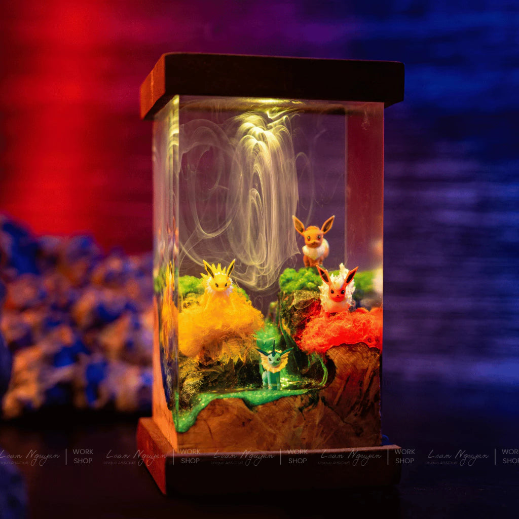 Eevee Evolution Pokemon Night Light Decorative for Bedroom Handcraf CDResin