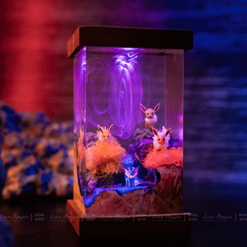 Eevee Evolution Pokémon Night Light, Decorative, for Bedroom, Handcrafted, Ideal as a Gift - CDResin.com