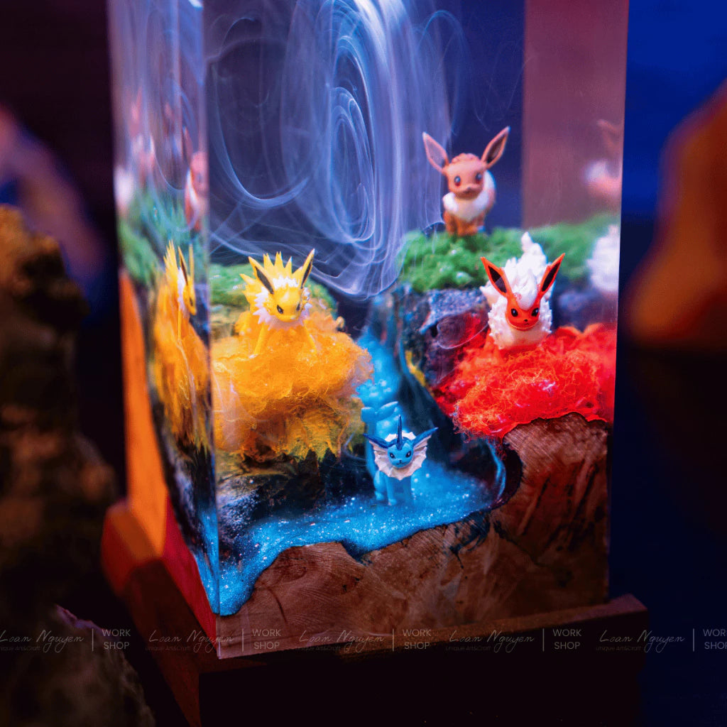 Eevee Evolution Pokémon Night Light, Decorative, for Bedroom, Handcrafted, Ideal as a Gift - CDResin.com