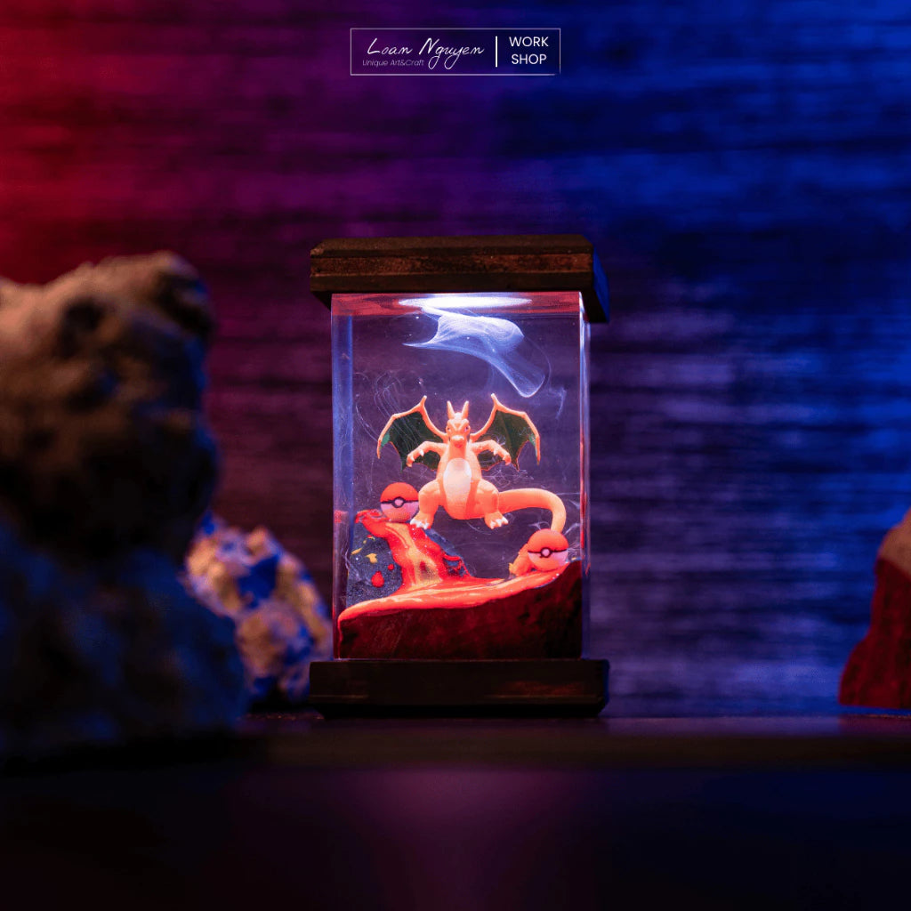 Handmade Pokemon Charizard Night Lamp, for Desk or Bedroom Decoration, Perfect as a Gift - CDResin.com