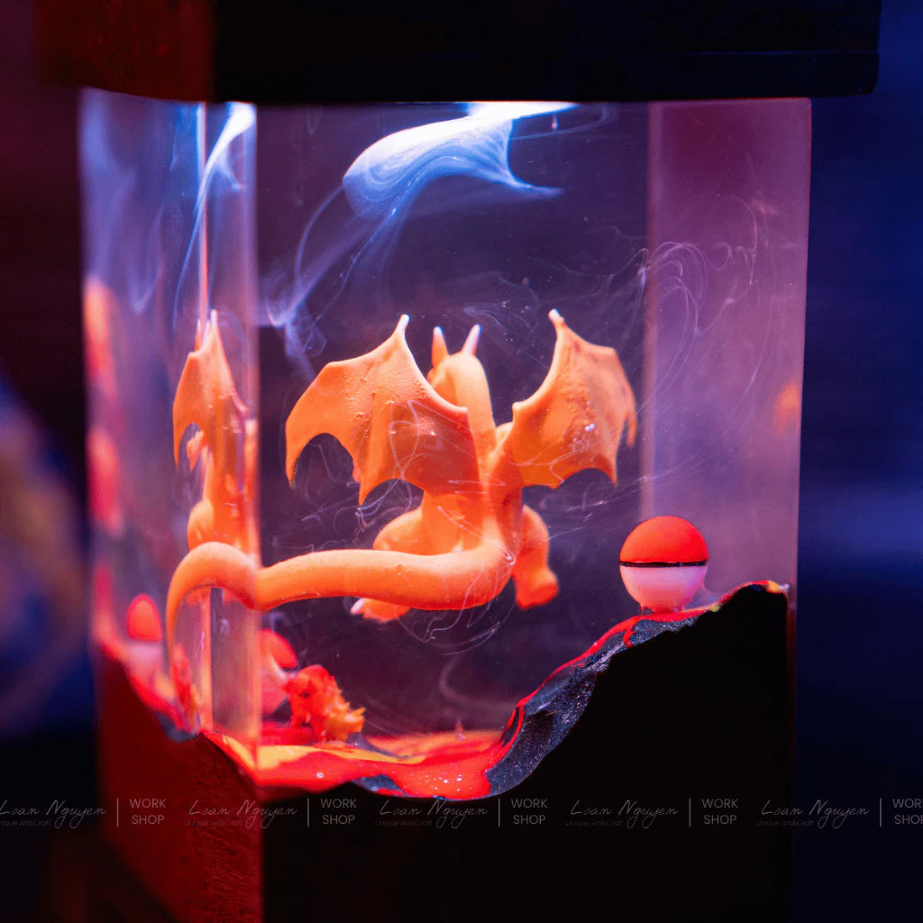 Handmade Pokemon Charizard Night Lamp, for Desk or Bedroom Decoration, Perfect as a Gift - CDResin.com