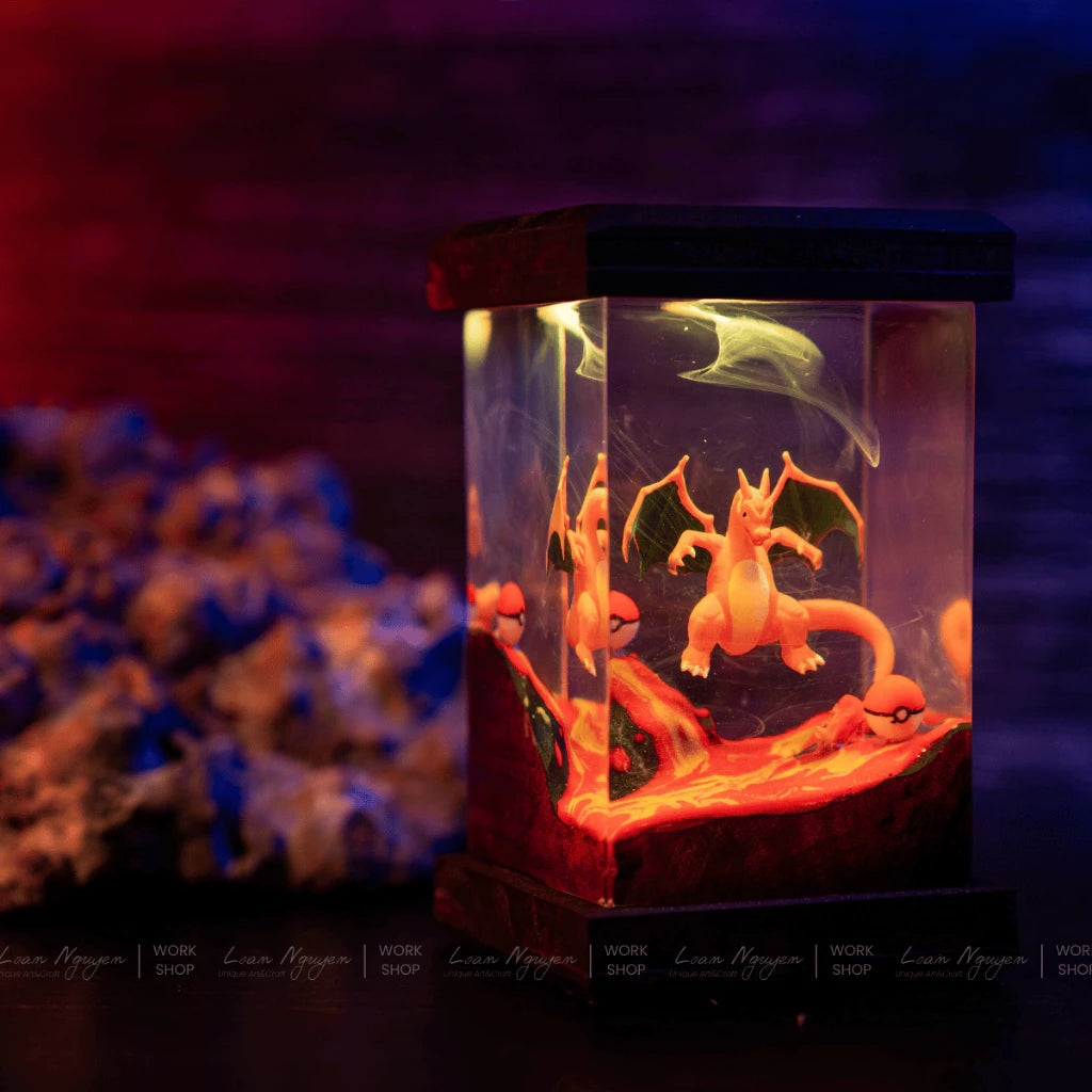 Handmade Pokemon Charizard Night Lamp, for Desk or Bedroom Decoration, Perfect as a Gift - CDResin.com