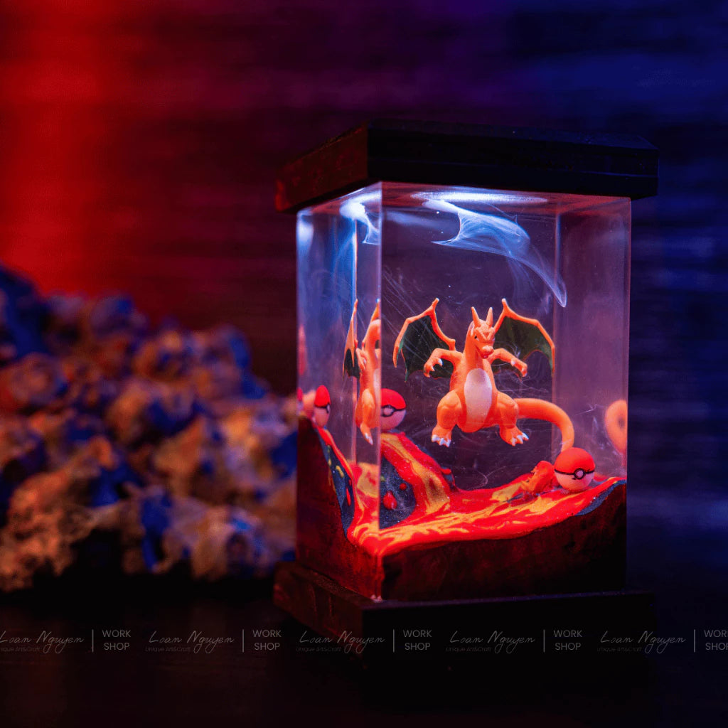 Handmade Pokemon Charizard Night Lamp, for Desk or Bedroom Decoration, Perfect as a Gift - CDResin.com