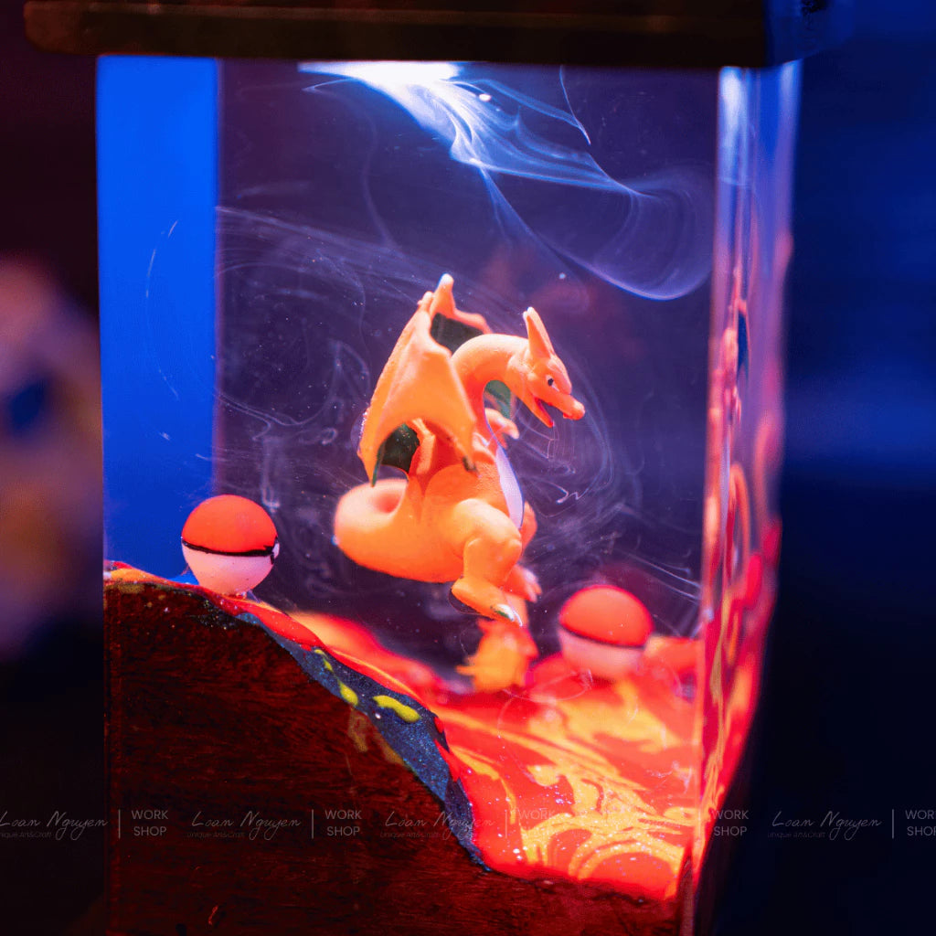 Handmade Pokemon Charizard Night Lamp, for Desk or Bedroom Decoration, Perfect as a Gift - CDResin.com