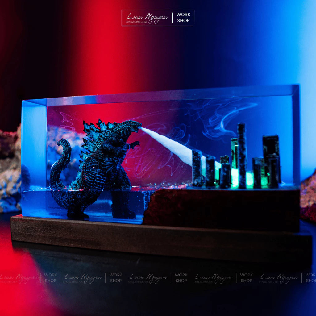 Pokemon Godzilla Night Lamp (horizontal), City Destroyer, Decorative, Handcrafted, Ideal as a Gift - CDResin.com