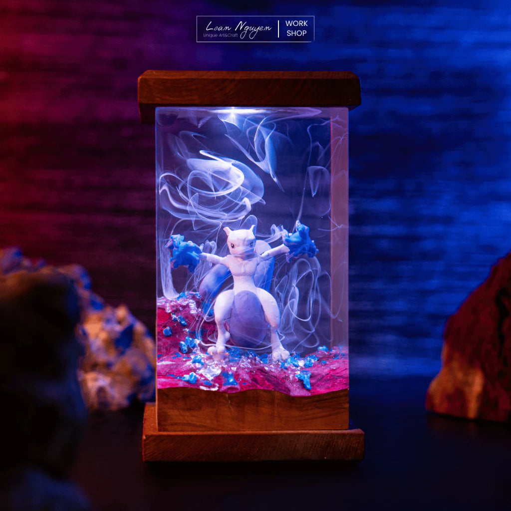 Pokemon Mewtwo Night Lamp, Desk and Bedroom Decoration, Handcrafted, Ideal as a Gift - CDResin.com