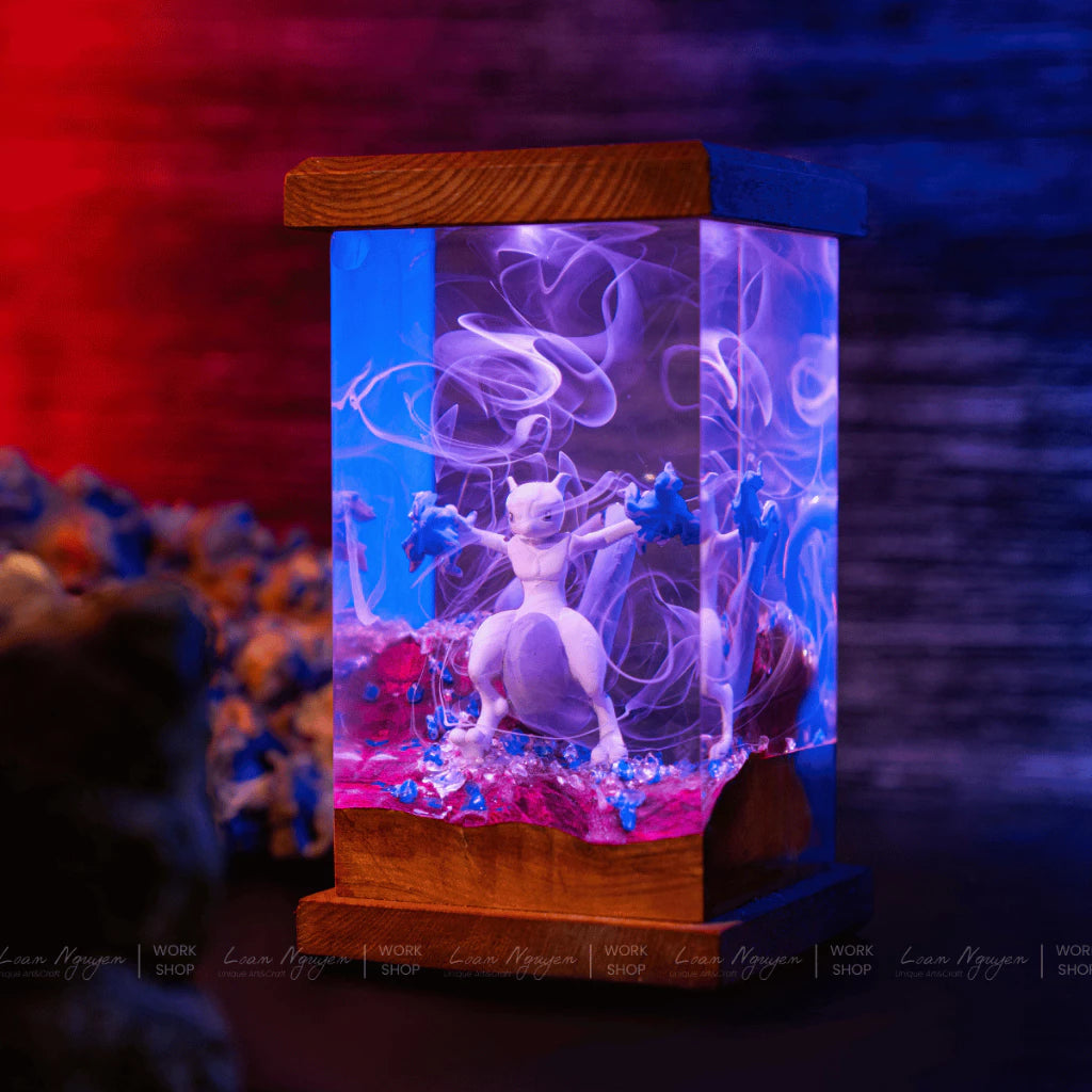 Pokemon Mewtwo Night Lamp, Desk and Bedroom Decoration, Handcrafted, Ideal as a Gift - CDResin.com