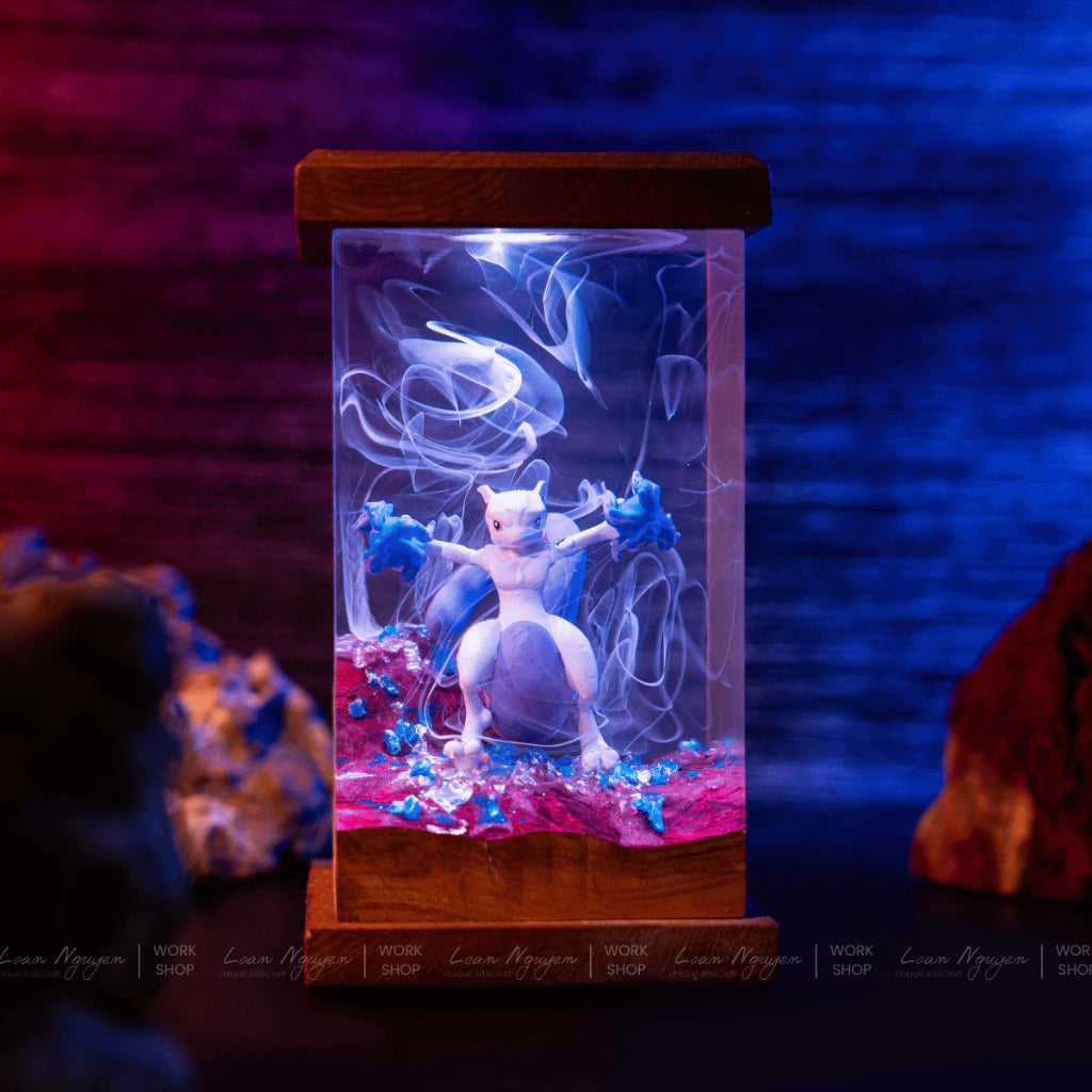 Pokemon Mewtwo Night Lamp, Desk and Bedroom Decoration, Handcrafted, Ideal as a Gift - CDResin.com