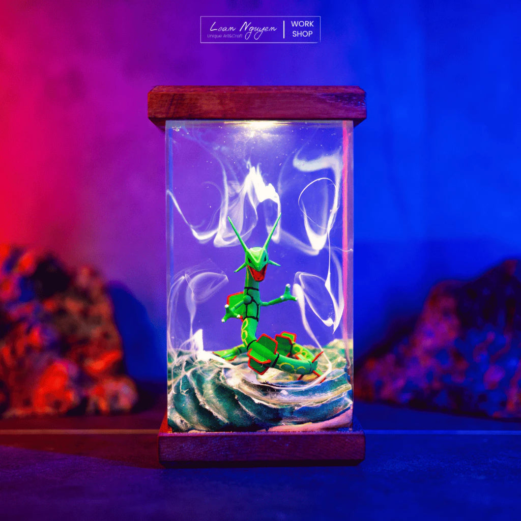 Pokemon Rayquaza Night Light, Desk Decor, Bedroom, Handmade, Perfect for Gifts - CDResin.com