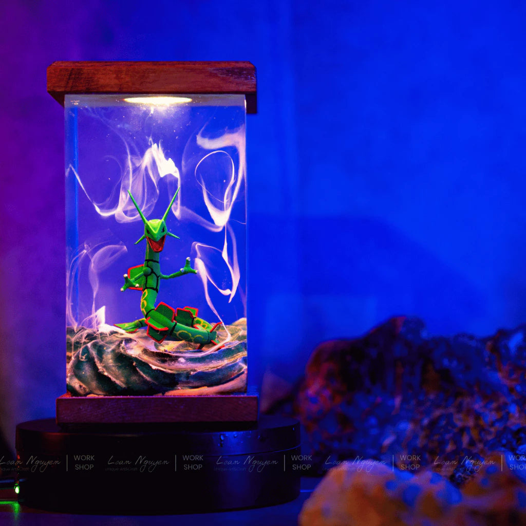 Pokemon Rayquaza Night Light, Desk Decor, Bedroom, Handmade, Perfect for Gifts - CDResin.com