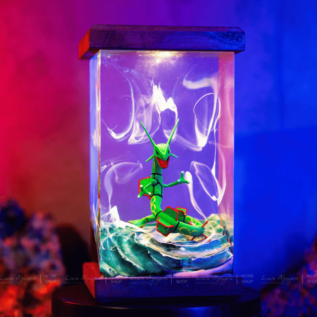 Pokemon Rayquaza Night Light, Desk Decor, Bedroom, Handmade, Perfect for Gifts - CDResin.com