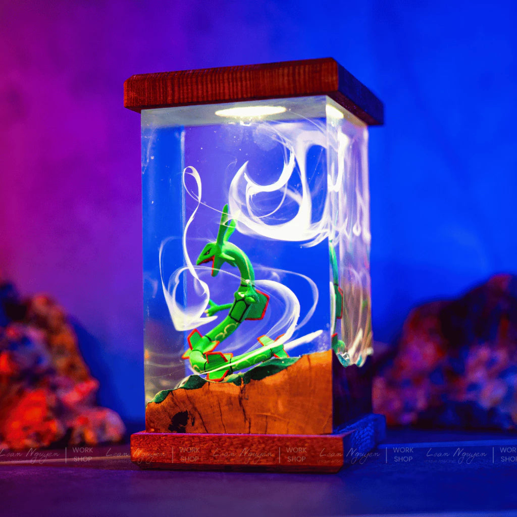 Pokemon Rayquaza Night Light, Desk Decor, Bedroom, Handmade, Perfect for Gifts - CDResin.com