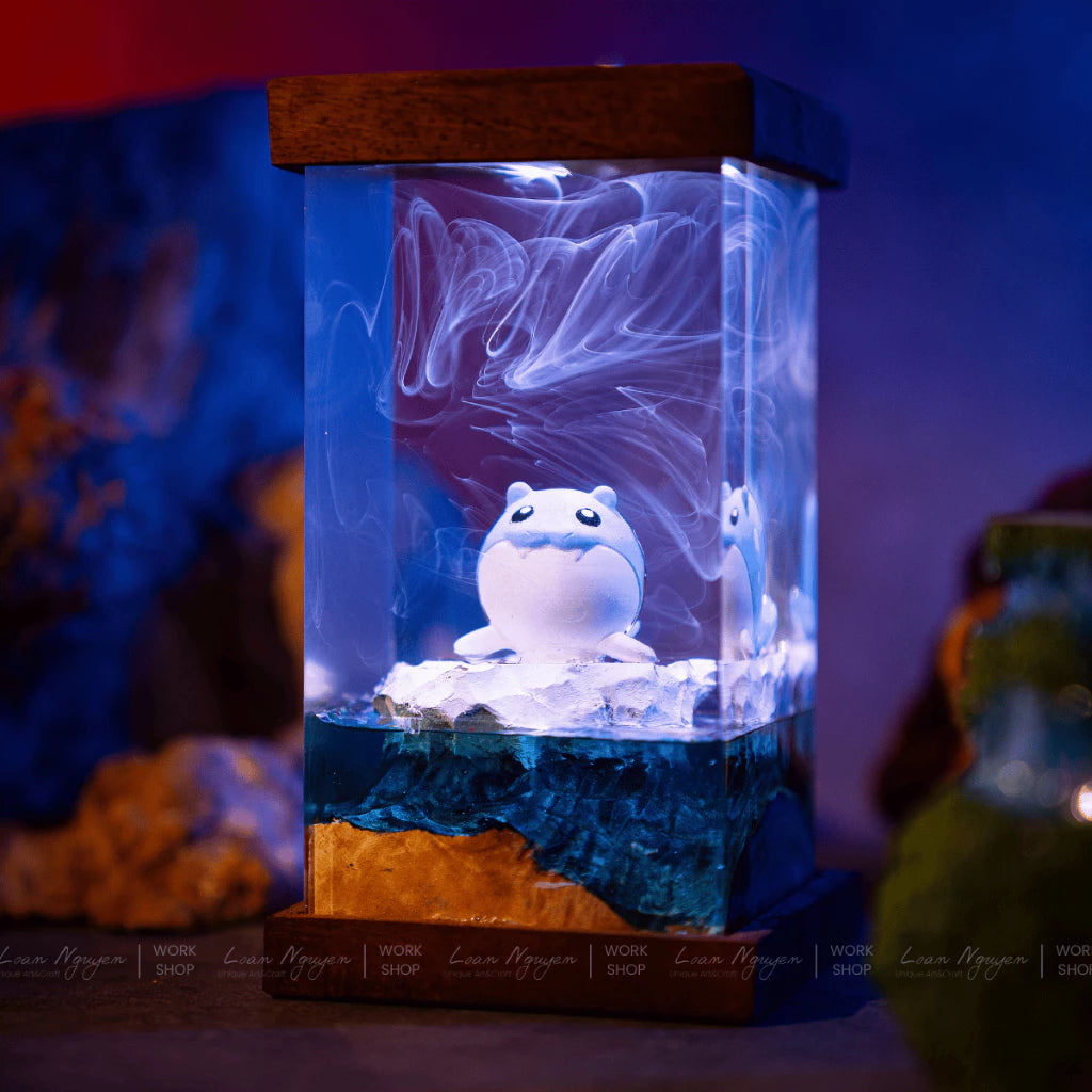 Pokemon Spheal Night Light, Desk Decoration, Handmade for Bedroom, Perfect as a Gift - CDResin.com